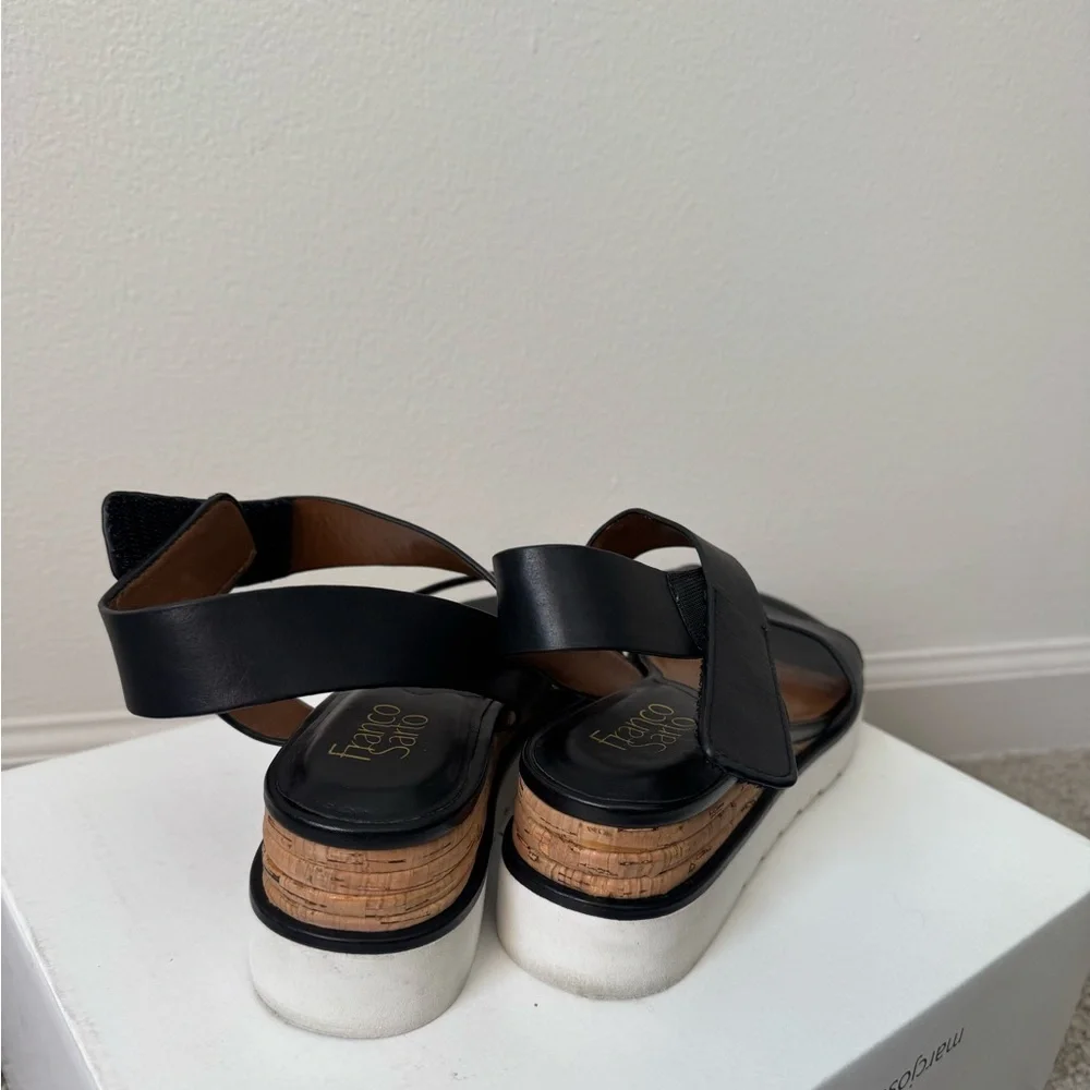 Franco Sarto Chiara Platform Black and white Sandals Size 9 - Picture 5 of 9